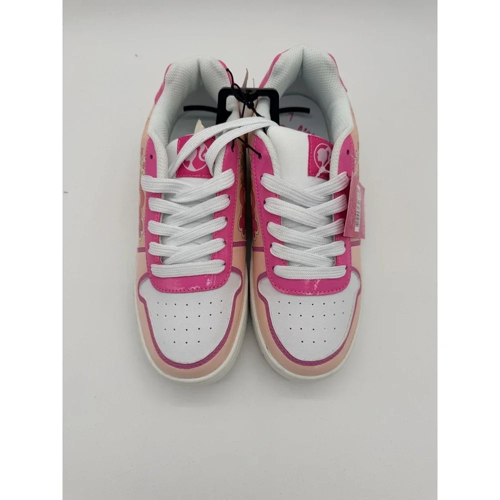Barbie Floral Shoes Womens Size 7 Pink Low Top Casual Sneakers WMBA24BB002